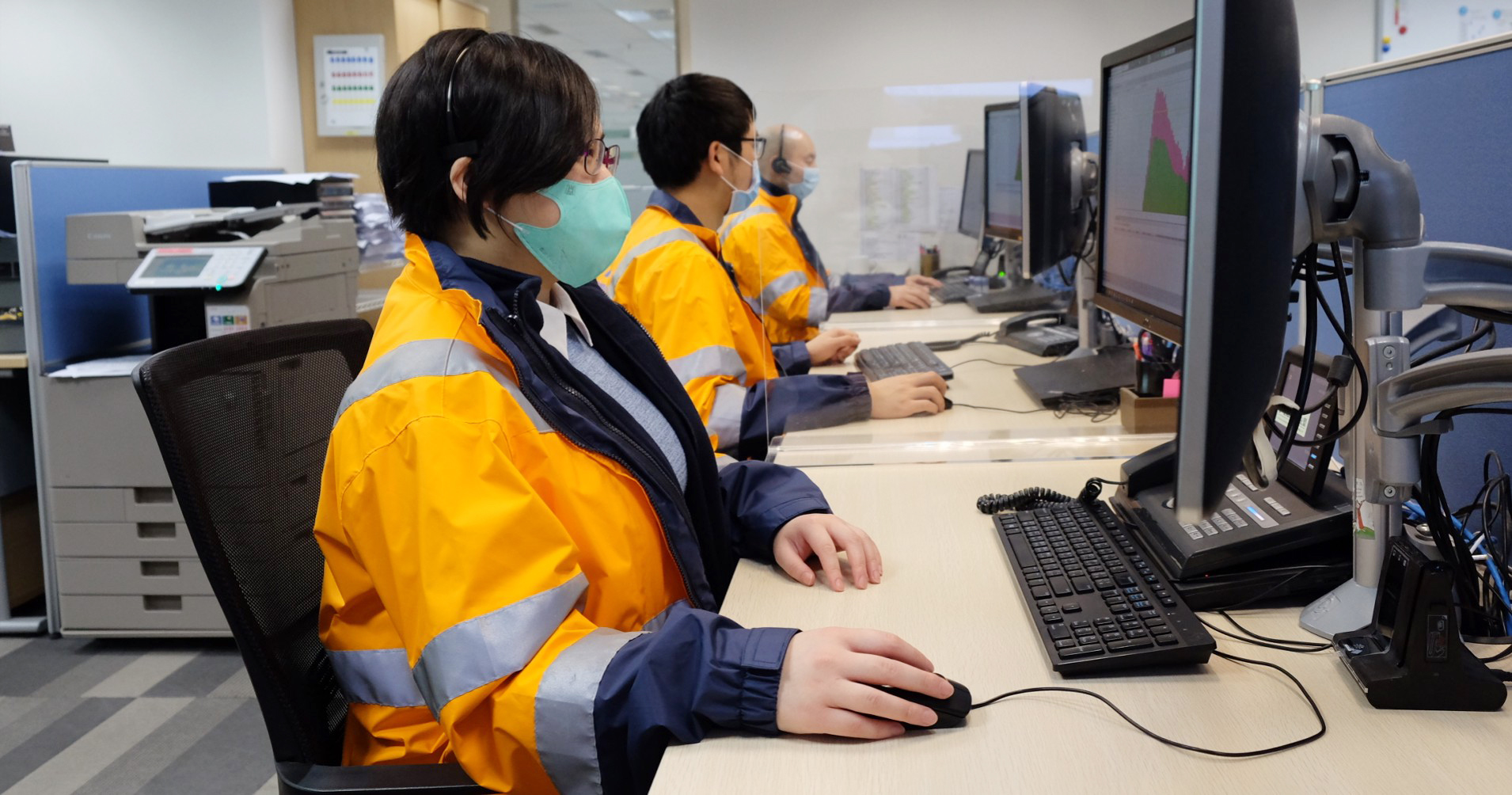 CSC staff wearing masks